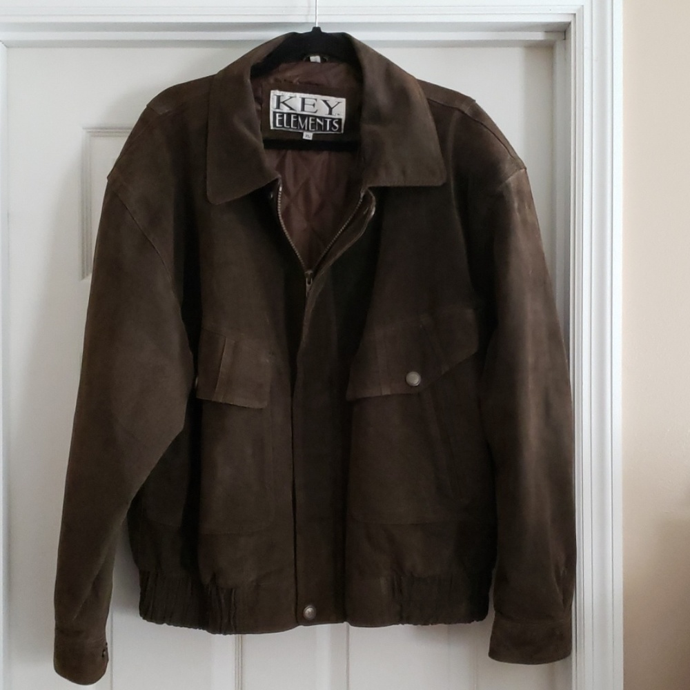 Men's Brown Suede Bomber Jacket